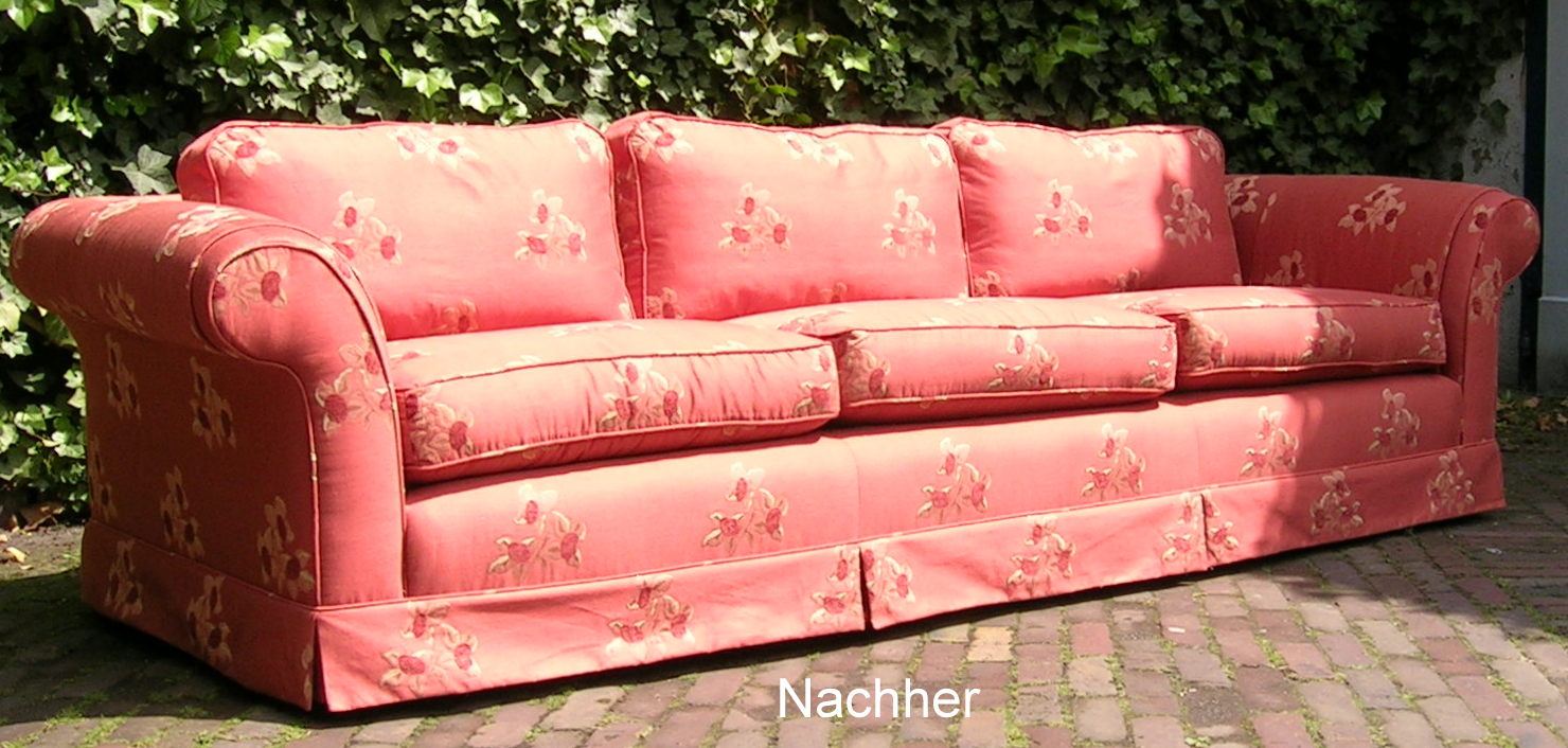 Sofa nach dem Neubezug
